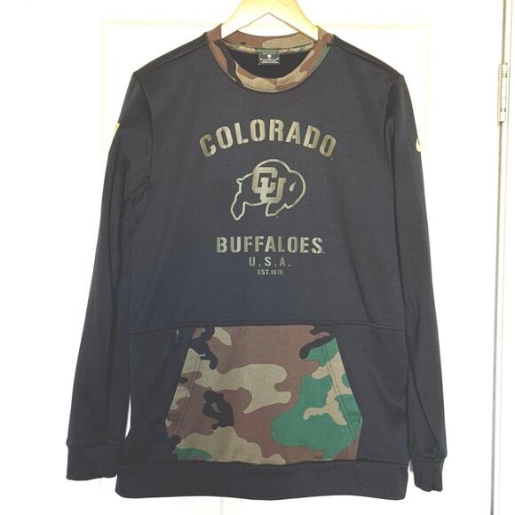 Colorado Buffaloes Sweatshirt Mens M Nike Pullover Salute to Service Army - Picture 1 of 11